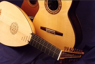 A Lute, Classical and Parlour guitars